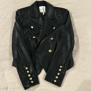 Avec Les Filles faux leather military style jacket